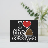 Ik hou van de poep uit je. briefkaart (Staand voorkant)