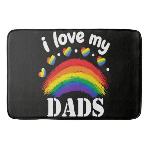 Ik hou van de regenboog trots van mijn papa's badmat