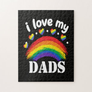 Ik hou van de regenboog trots van mijn papa's legpuzzel