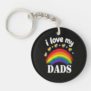 Ik hou van de regenboog trots van mijn papa's sleutelhanger