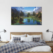 Ik hou van de Rocky Mountain Stretched Canvas Prin Afdruk (Insitu (Slaapkamer))
