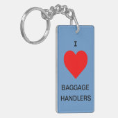 Ik hou van de sleutelketen van bagageafhandelaars/ sleutelhanger (Voorkant Links)