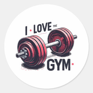 Ik hou van de sportschool ronde sticker