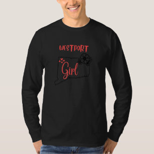 Ik hou van de staat Connecticut bloem omtrek Westp T-shirt