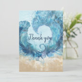 Ik hou van de strand Dank je kaart (Staand voorkant)