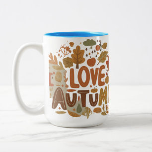 Ik hou van de tweekleurige Mok van de herfst