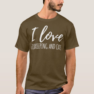 Ik hou van de visserij en van katten t-shirt