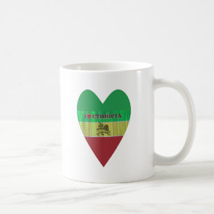 Ik hou van de vlag - Liefde Ethiopië Rood Goud G Koffiemok