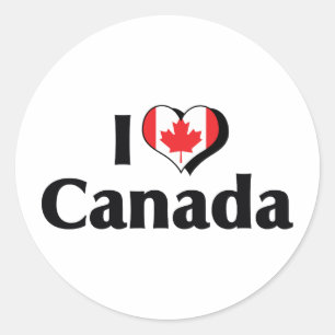 Ik hou van de vlag van Canada Ronde Sticker
