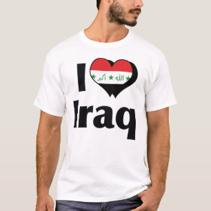 Ik hou van de vlag van Irak T-shirt