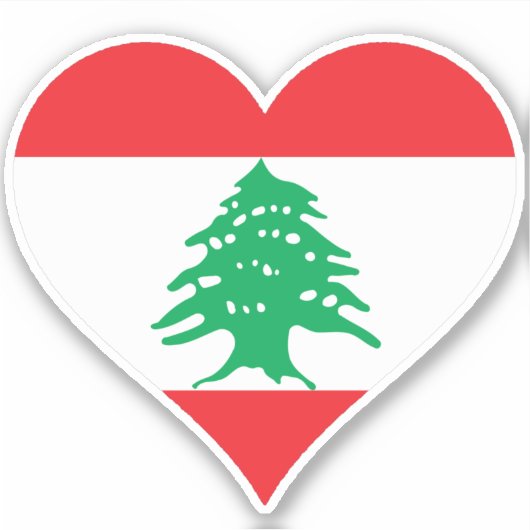 Ik hou van de vlag van Libanon Sticker (Voorkant)