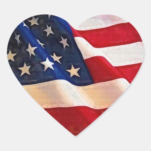 Ik hou van de VS Hart Sticker (Voorkant)