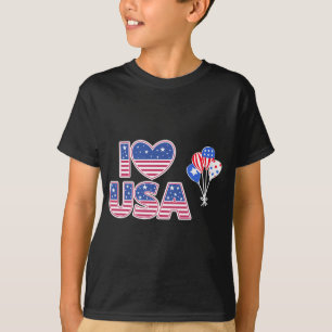 Ik hou van de VS - Hart van de patriottische Ameri T-shirt