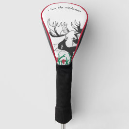 Ik hou van de wilde natuur Rustic Wildflower Moose Golfheadcover