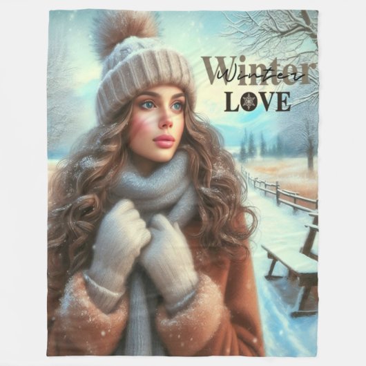 Ik hou van de winter fleece deken (Voorkant)