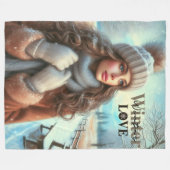 Ik hou van de winter fleece deken (Voorkant (Horizontaal))
