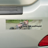 Ik hou van de wolfman! bumpersticker (Op auto)