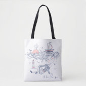 Ik hou van de Zee Whimsical Nautical Canvas tas (Voorkant)