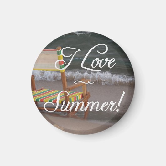 "Ik hou van de zomer" Beach Scene Magnet Magneet (Voorkant)