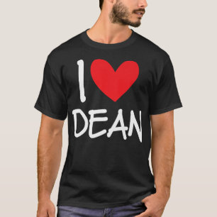 Ik hou van Dean Name Persoonlijke Mannen Guy BFF F T-shirt