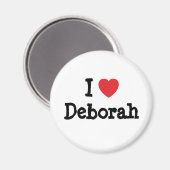 Ik hou van Deborah hart T-shirt Magneet (Voorkant / Achterkant)