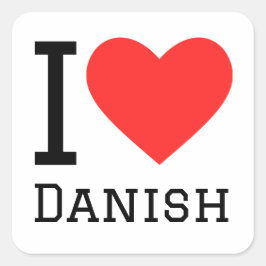 Ik hou van Deens Vierkante Sticker