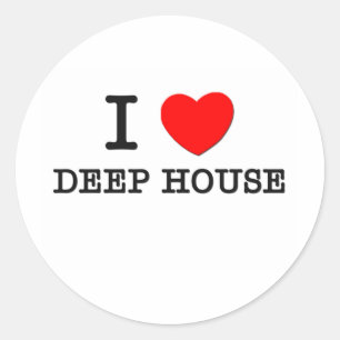 Ik hou van Deep House Ronde Sticker