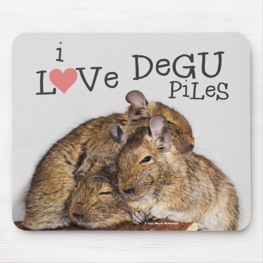 Ik hou van Degu Piles Muismat (Voorkant)