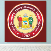 Ik hou van Delaware Canvas Afdruk (Insitu (Houten vloer))