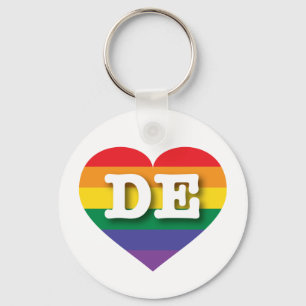 Ik hou van Delaware Gay Pride Rainbow Heart Sleutelhanger