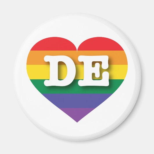 Ik hou van Delaware Rainbow Heart Magneet (Voorkant)