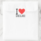 Ik hou van Delhi Vierkante Sticker (Tas)