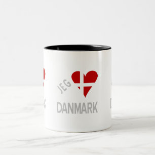 Ik hou van Denemarken Grijs Tweekleurige Koffiemok