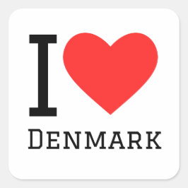 Ik hou van denemarken vierkante sticker