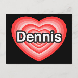 Ik hou van Dennis. Ik hou van je Dennis. Hart Briefkaart