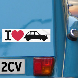 Ik hou van Deux Chevaux Old Timer Car Bumpersticker