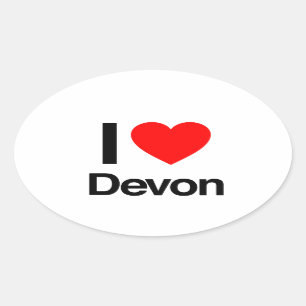 ik hou van devon ovale sticker