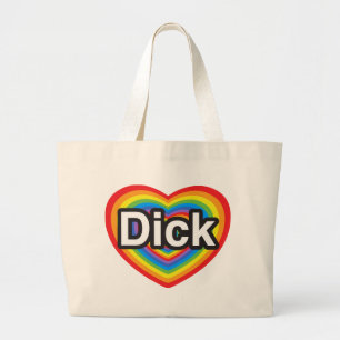 Ik hou van Dick. Ik hou van je Dick. Hart Grote Tote Bag