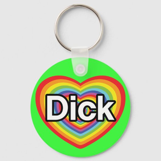 Ik hou van Dick: regenbooghart Sleutelhanger (Voorkant)