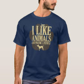 Ik hou van dieren en misschien 3 mensen-Introvert  T-shirt (Voorkant)