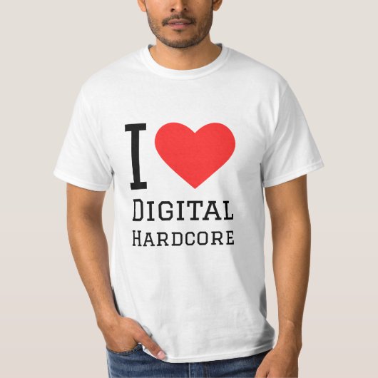 Ik hou van digitale hardcore t-shirt (Voorkant)