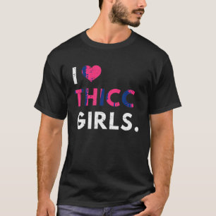 Ik hou van dikke meisjes ik hart dikke meisjes gra t-shirt