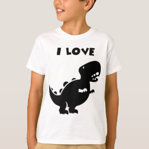 Ik hou van Dinosaurs Silhouette Art T-shirt