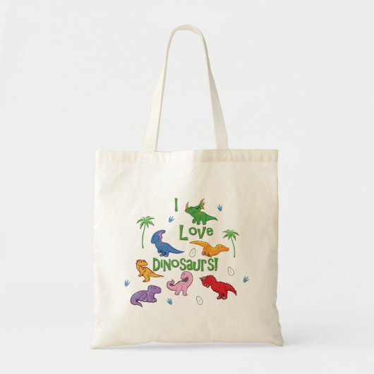 Ik hou van dinosaurussen! (Cute) Tote Bag (Voorkant)