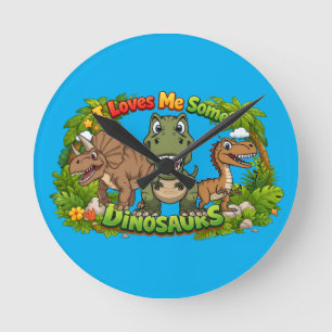 Ik hou van dinosaurussen   Schattige kinderen Ronde Klok