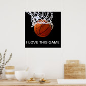 Ik hou van dit Poster van de Spel Basketball (Keuken)