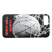 Ik hou van dit spel - Basketbal iPhone 7 Hoesje (Achterkant (Horizontaal))
