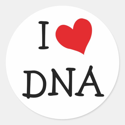 Ik hou van DNA Ronde Sticker (Voorkant)