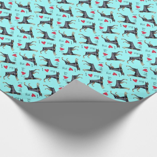 Ik hou van Doberman Pinscher Cadeaupapier (Hoek)