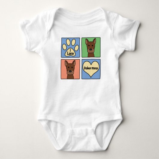 Ik hou van Dobermans Romper (Voorkant)